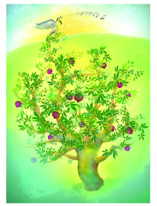 Lark and Pomegranate tree_higher res_