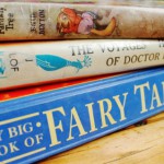 Pile of books including fairytales