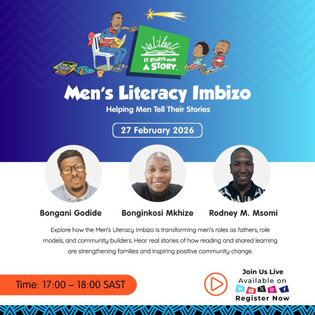 Don’t miss the upcoming Men’s Literacy Imbizo webinar! 

Join us this Friday and discover how men in our communities can inspire hope, nurture dreams, and change the lives of children through the simple power of reading. 

Your presence and guidance can plant a lifelong love of learning in young hearts. Be the role model a child needs today.

Please register here to attend: https://streamyard.com/watch/hmU3URyWHZMA

#MensLiteracyImbizo #Webinar #Literacy #Reading #Nalibali
