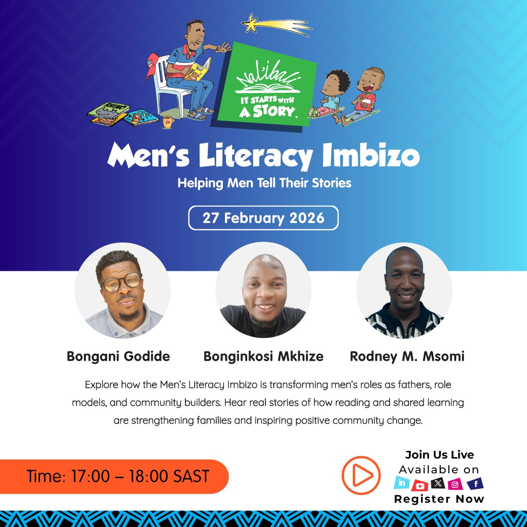 Don’t miss the upcoming Men’s Literacy Imbizo webinar! 

Join us this Friday and discover how men in our communities can inspire hope, nurture dreams, and change the lives of children through the simple power of reading. 

Your presence and guidance can plant a lifelong love of learning in young hearts. Be the role model a child needs today.

Please register here to attend: https://streamyard.com/watch/hmU3URyWHZMA

#MensLiteracyImbizo #Webinar #Literacy #Reading #Nalibali