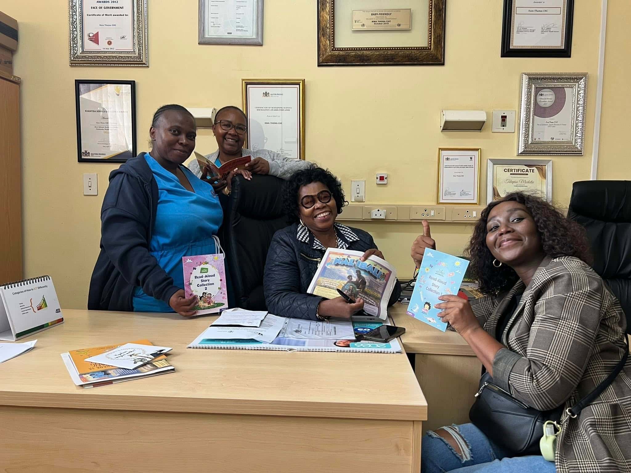 As we continue to work with communities in different parts of South Africa, our next stop will be Kwa-Thema Clinic, just outside Johannesburg. 

Bringing Nal’ibali supplements and reading materials to the clinic is important because primary health care centres are places where families and caregivers naturally gather. While waiting to see the nurse or doctor, parents and children can open a story, read together, and turn waiting time into story time.

When a parent leaves the clinic with a Nal’ibali supplement, the story often travels far beyond that one moment. It can be read again at home, shared with siblings, cousins, and even neighbours. One story can spark many conversations and help more children discover the joy of reading.

We were warmly welcomed by the clinic’s leadership and look forward to hosting activations there and leaving reading materials for parents so every clinic visit can also become an opportunity to nurture a love of stories.