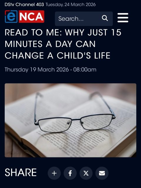 Read this important article published by @encanews which highlights the value of reading to children even before birth. Reading to babies in the womb helps build early bonds and introduces them to the rhythm and sounds of language, while early exposure to books after birth supports brain development, language growth and emotional connection, helping children grow into confident readers who experience books as a source of joy. 

Well done to Righardt le Roux, our Language Specialist, for clearly articulating our family-centred approach and reinforcing that reading should become a daily habit in families.

Thank you to Estelle Bronkhorst and the eNCA team for shining a light on the importance of reading from the very beginning.

Read the article here: https://www.enca.com/lifestyle/read-me-why-just-15-minutes-day-can-change-childs-life