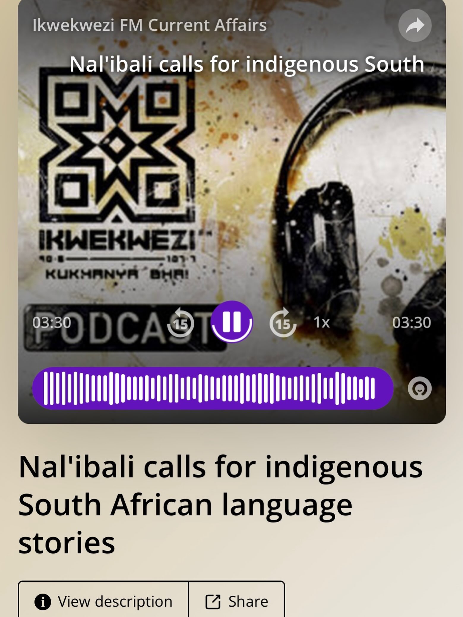 IN CASE YOU MISSED IT! 

Our Community Development Coordinator, Madoda Ndlakuse, joined Hlengiwe Mnguni on Ngezeveke Le on Ikwekwezi FM, produced by Mbali Maluma, to spotlight our Call for Stories in indigenous South African languages, which is closing soon.

Have a story to tell? Don’t wait. Your story could be the one we’re looking for.

🎧 Missed the conversation? Listen here:
https://omny.fm/shows/ikwekwezi-current-affairs-sabcnews/nalibali-calls-for-indigenous-south-african-language-stories

Submit your story before the call closes.

#Nalibali #CallForStories #IndigenousLanguages #SouthAfricanStories #AfricanStorytelling