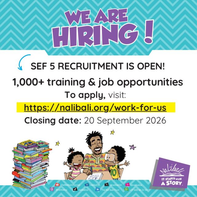 🚨 URGENT: SEF5 APPLICATIONS CLOSE TODAY!

Today is the final day to apply for SEF5. If you haven’t submitted your application yet, don’t miss the deadline.

Find available opportunities and application details at nalibali.org/work-for-us/ or email your application to work@nalibali.org. Please note: Only applications submitted via the link or sent to work@nalibali.org will be accepted.

⏰ Applications close today. Apply now and share this with someone who needs to see it!