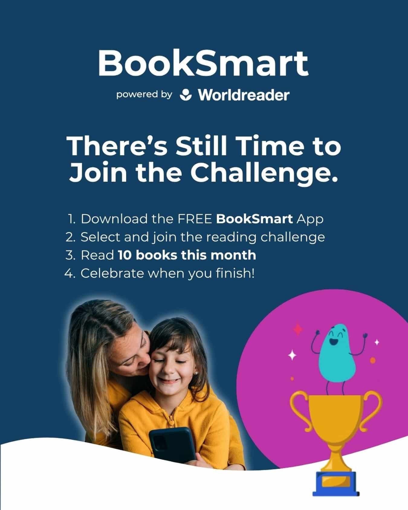 Make this your month for reading. 

Join the reading challenge in the BookSmart app and explore stories that inspire, entertain, and stay with you long after the last page. However you read, every moment counts.

Download BookSmart today and join the challenge before it ends on September 30!!!